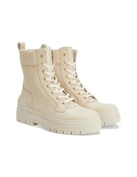 Bota Tommy Monograma Mujer Beige