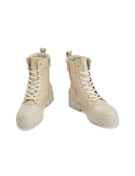 Bota Tommy Monograma Mujer Beige