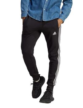 Pantalón Adidas French Terry Tapered Cuff 3 Ban Hombre Negro