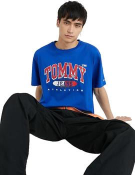 Camiseta Tommy Essential Graphic Hombre Azul