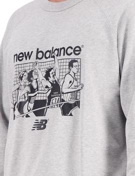 Sudadera New Balance Remastered Graphic Hombre Gris