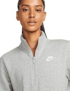 Sudadera Sin Capucha Nike Club Fleece Mujer Gris