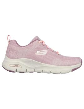 Zapatillas Skechers Arch Fit Comfly Wave Mujer Rosa