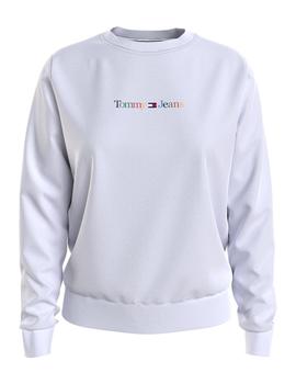 Sudadera Tommy Color Serif Mujer Blanco