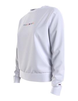 Sudadera Tommy Color Serif Mujer Blanco