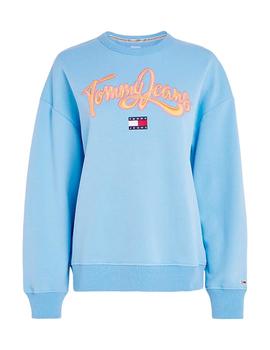 Sudadera Sin Capucha Tommy Rlx Pop Mujer Azul