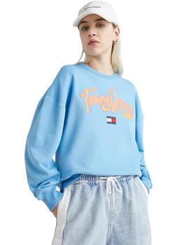 Sudadera Sin Capucha Tommy Rlx Pop Mujer Azul