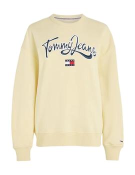 Sudadera Sin Capucha Tommy Rlx Pop Mujer Amarillo