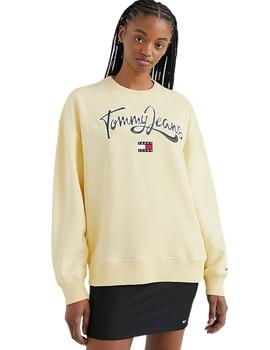 Sudadera Sin Capucha Tommy Rlx Pop Mujer Amarillo