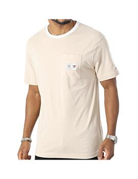 Camiseta Tommy Label Ringer Hombre Beige