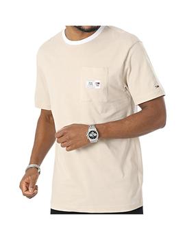 Camiseta Tommy Label Ringer Hombre Beige