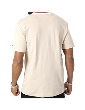 Camiseta Tommy Label Ringer Hombre Beige