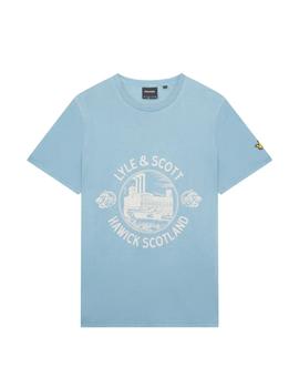  Camiseta Lyle Y Scott Hawick Print Skipton Hombre Azul