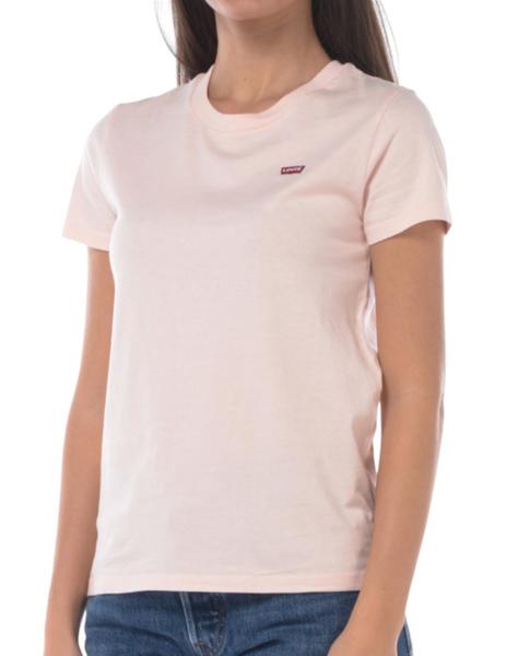 Pacífico Hassy O después Camiseta Levis Logo Pequeño Mujer Rosa