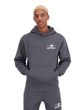 Sudadera New Balance Hoops Hombre Gris