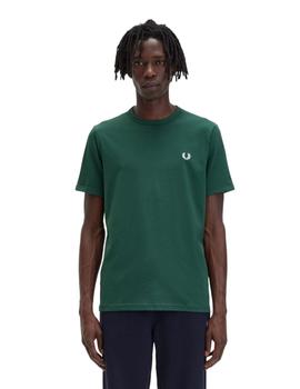 Camiseta Manga Corta Fred Perry Ringer Hombre Verde