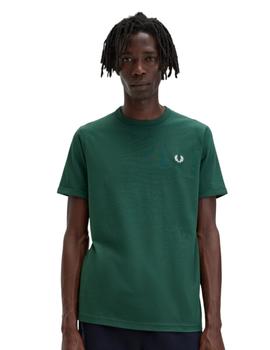 Camiseta  Fred Perry Ringer Hombre Verde