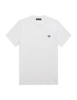 Camiseta Fred Perry  Ringer Básica Hombre Blanco