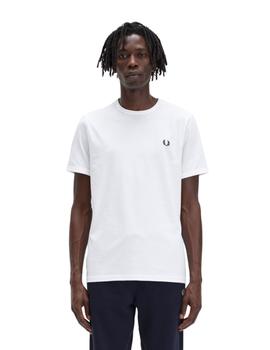 Camiseta Fred Perry  Ringer Básica Hombre Blanco