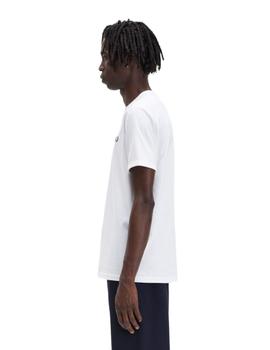 Camiseta Fred Perry  Ringer Básica Hombre Blanco