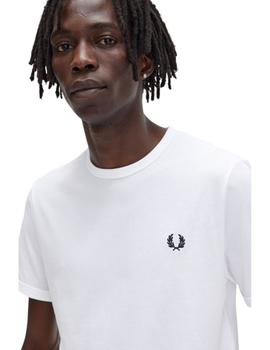 Camiseta Fred Perry  Ringer Básica Hombre Blanco