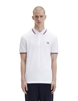 Polo Fred Perry Twin Tipped Hombre Blanco