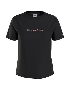 Camiseta Tommy Serif Mujer Negro