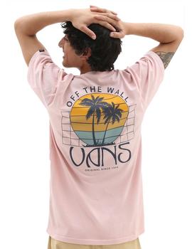 Camiseta Vans Sunset Dual Palm Hombre Rosa