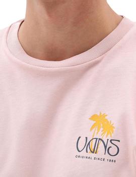 Camiseta Vans Sunset Dual Palm Hombre Rosa