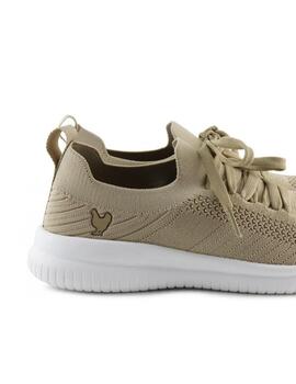 Zapatillas Pitas Sara Mujer Beige