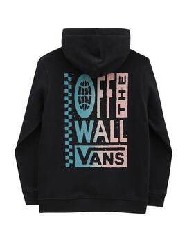 Sudadera Capucha Vans  Global Stack Niño Negro