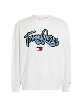 Sudadera Tommy Collage Pop Hombre Blanco