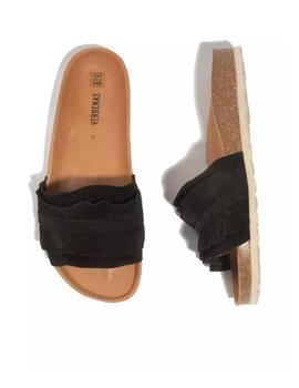 Sandalias Verbenas Rocio Serraje Mujer Negro