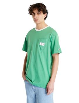 Camiseta Tommy Label Ringe Hombre Verde