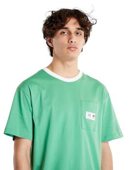 Camiseta Tommy Label Ringe Hombre Verde