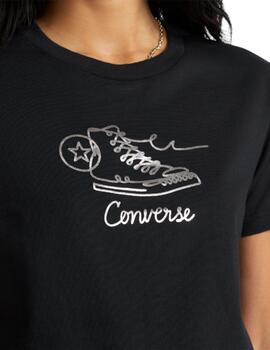 Camiseta Converse Sneaker Graphic Mujer Negra