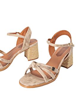 Sandalias Popa Lipez Laminado Mujer Oro Micro