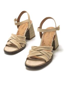 Sandalia Mustang Serraje Beige Mujer