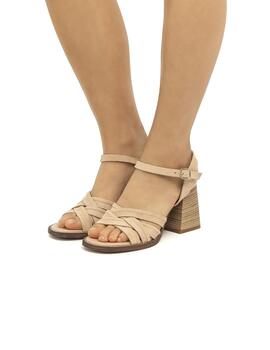 Sandalia Mustang Serraje Beige Mujer