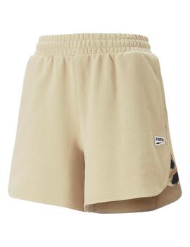 Bermuda Puma High Waist Mujer Beige