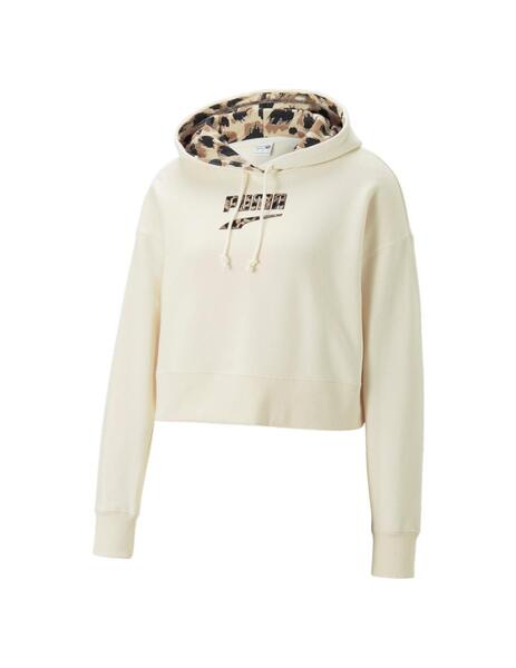 Cámara Rápido Aislar Sudadera Puma Cropped Tr Mujer Beige