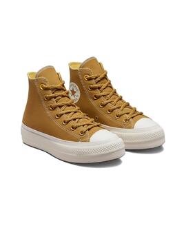 Zapatillas Convers All Star Lift Plataform Unisex Camel