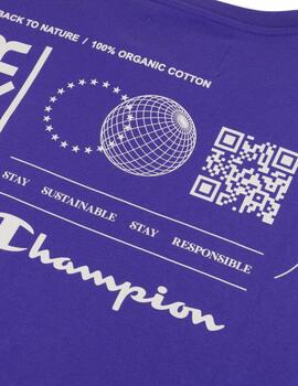 Camiseta Champion Crewneck Hombre Lila