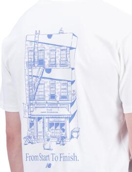 Camiseta New Balance Cafe Shop front Hombre Blanco