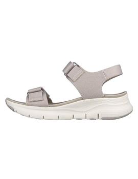Sandalia Skechers Arch Fit Tourist Mujer Beige