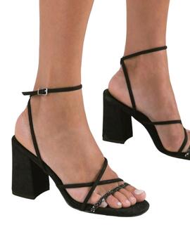 Sandalias Mim Laureta Mujer Negro Glitter