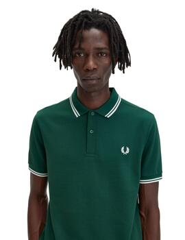 Polo Fred Perry Twin Tipped Hombre Verde