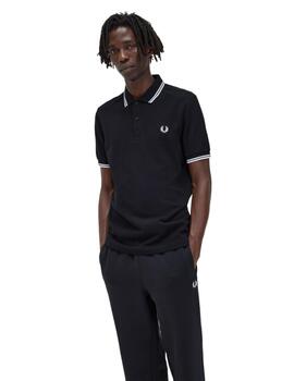 Polo Fred Perry Twin Tipped Hombre Negro