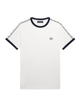 Camiseta  Fred Perry Ringer Hombre Blanco