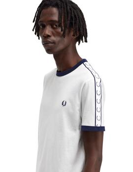 Camiseta  Fred Perry Ringer Hombre Blanco